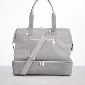 Beis convertible mini weekender bag in grey